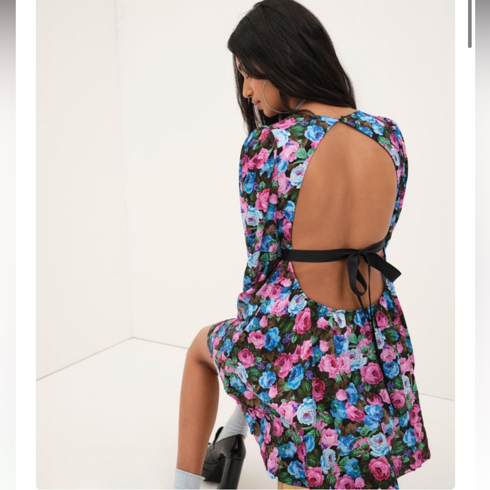 For Love & Lemons Marley mini backless floral dress NWT - Picture 2 of 15